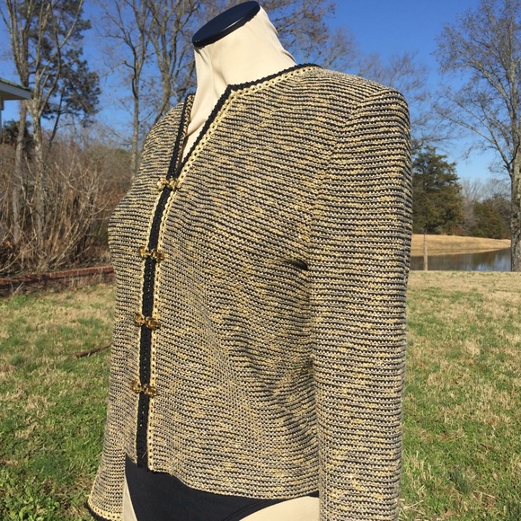 St John Couture Gold Black Metallic Jacket***STUNNING & GLAMOROUS***Sz 2 - Picture 3 of 16